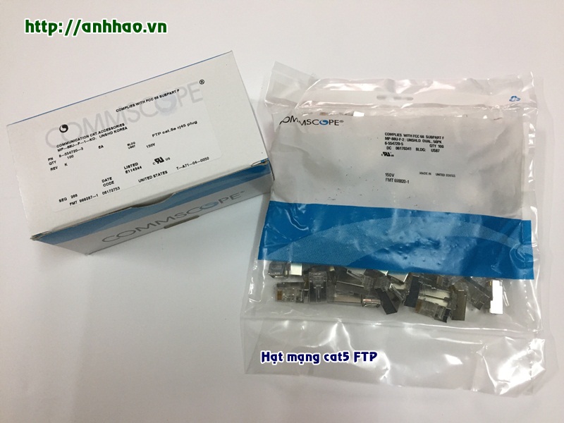 Đầu bấm mạng RJ45 cat5 bọc kim chống nhiễu Commscope